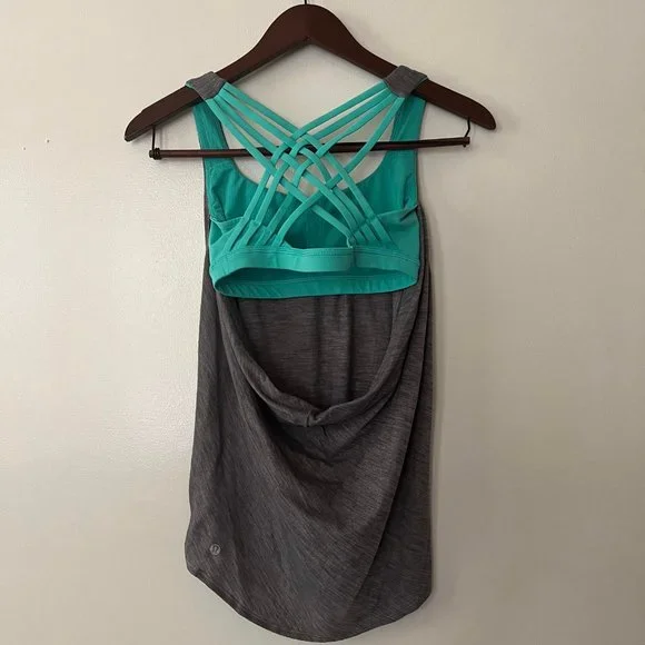 Lululemon Free To Be Wild Grey & Aqua Tank - Picture 7 of 8